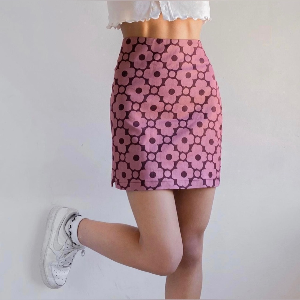 Urban Outfitters Floral Mini Skirt, Pink, Retro Look, 1960’s Inspired, US (S)